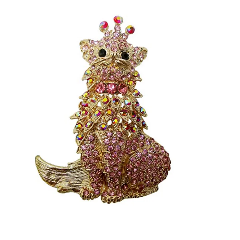 Брошь В Виде Короны кошки короля животного|Броши| |