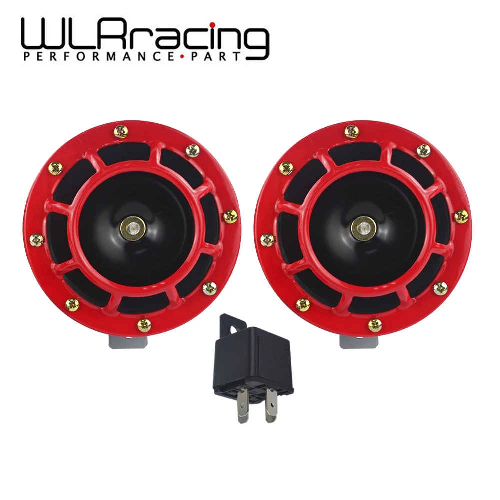 

WLR RACING - 2pcs 12v 115DB Hella Super Loud Compact Electric Blast Tone Air Horn Kit Universal For Motorcycle and Car WLR-LB31