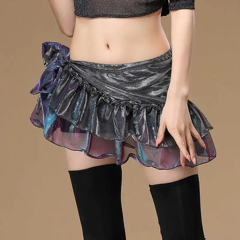 Deep Gray Костюм для танца живота Bufandas, шарф для танца живота, шифоновая Короткая юбка для танца живота, костюм для восточных танцев, юбка для талии для женщин - Цвет: Deep Gray