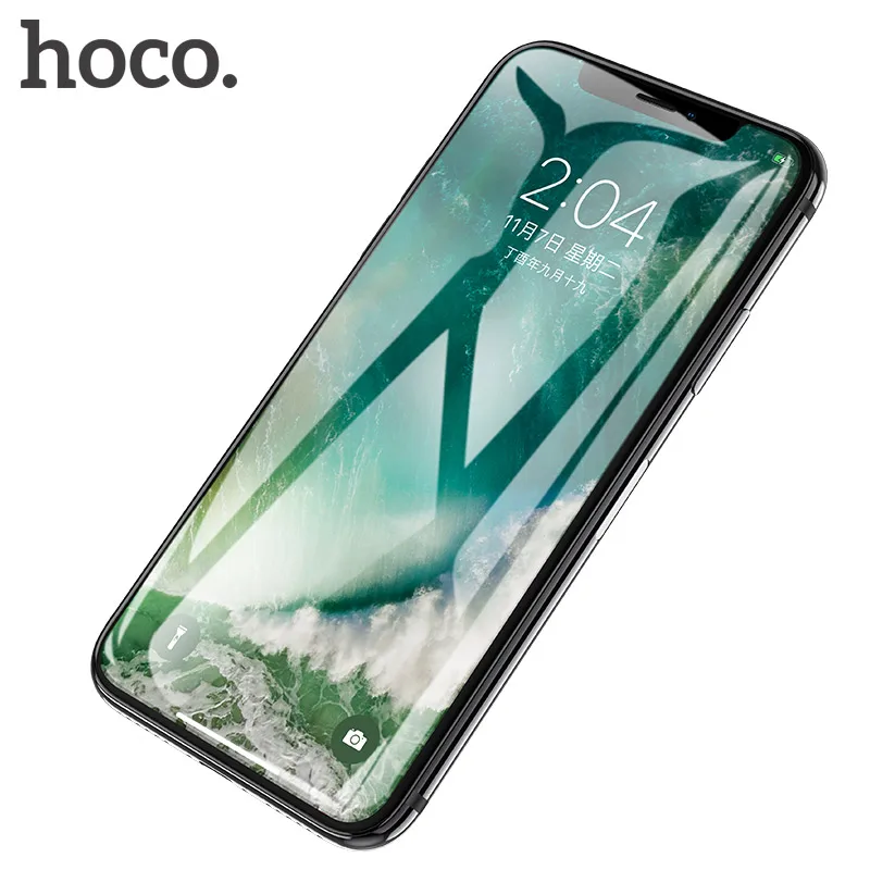 HOCO для iPhone X XS 3D полное Закаленное стекло пленка защита экрана Защитный чехол