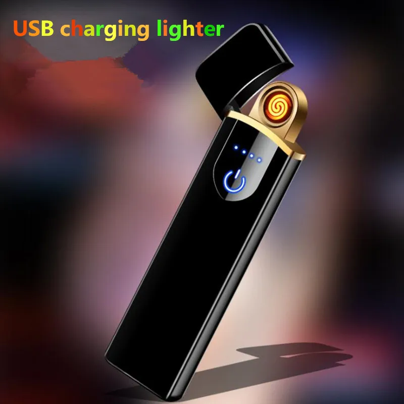 Электронная зажигалка с USB зарядкой и сенсорным экраном ветрозащитная