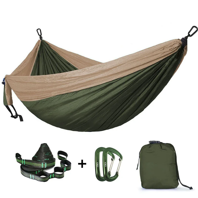 Army green and khaki 118in x 79in парашют гамак кемпинг выживания сад Охота гамак для отдыха и путешествий двойной человек Hamak Ramac - Цвет: Army green and khaki