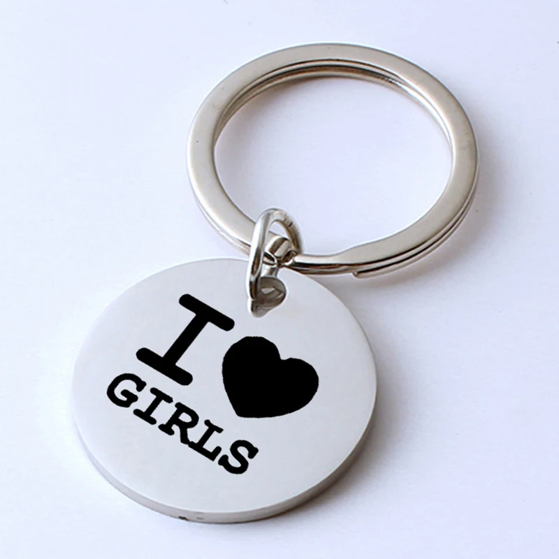 I Love Girls ручная штампованная цепочка для ключей Sisters Gift брелок мужчин и женщин