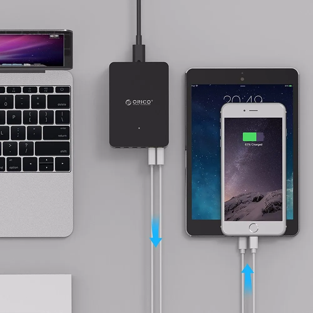 Настенное зарядное устройство ORICO 5 в 2,4 А 10 А 50 Вт 6 USB порт USB зарядное устройство для путешествий