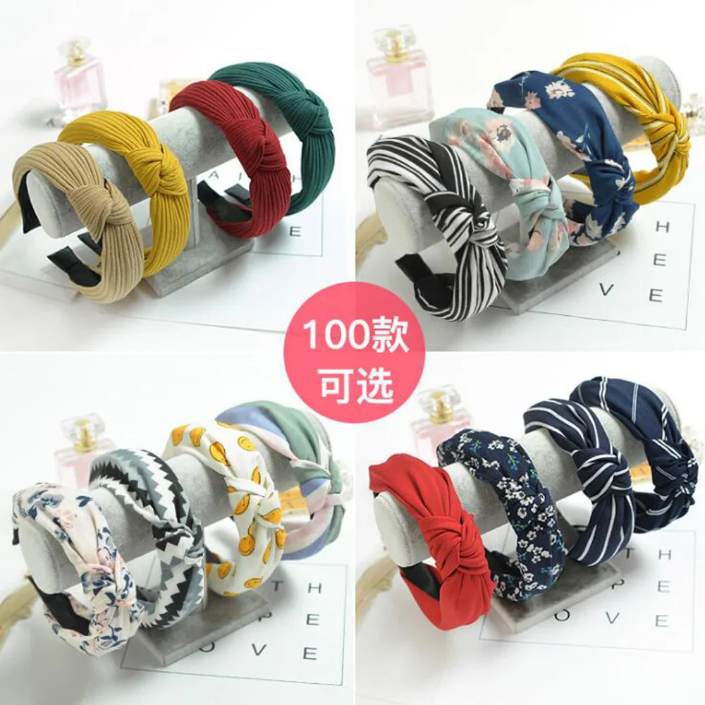 Повязка на голову женская в клетку модный тюрбан с цветами аксессуары для волос