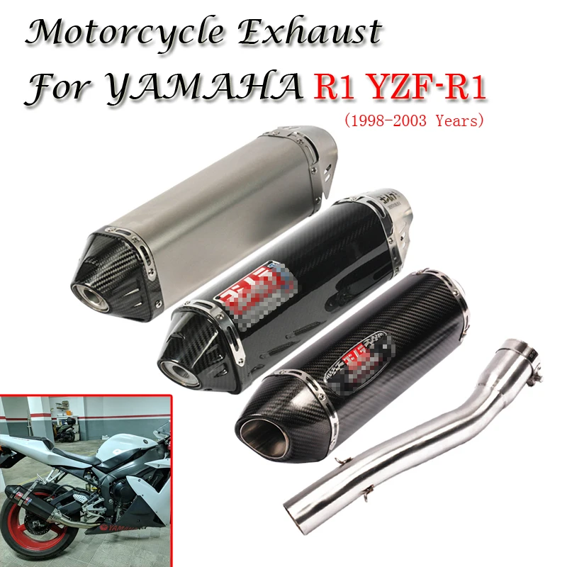 

Выхлопной глушитель для мотоцикла Yamaha R1 YZF-R1 1998-2003 Yoshimura, съемный глушитель дБ, среднее соединение, Соединительная труба