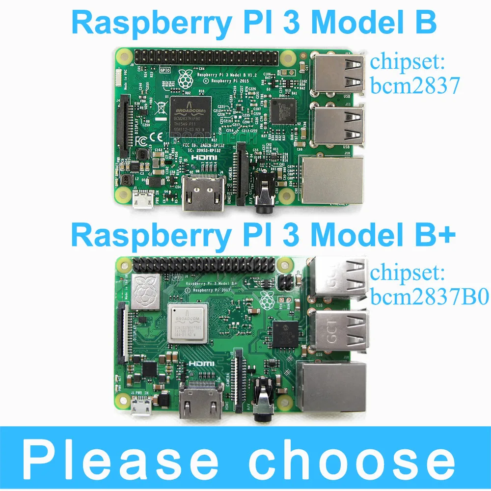 Оригинальный 2018 Новый Raspberry Pi 3 Модель B + плюс доска 1 ГБ LPDDR2 BCM2837B0 Quad Core Ras PI3 PI 3B с Wi Fi