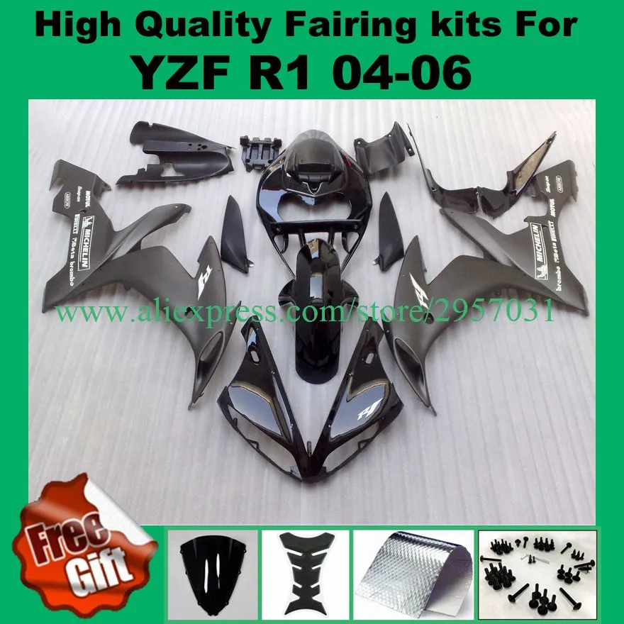 

Free screws+gifts For Yamaha R1 2004 05 06 Years ABS Matte blackFairing 04 2005 2006 YZF R1 Full Fairings Kits Injection Mold