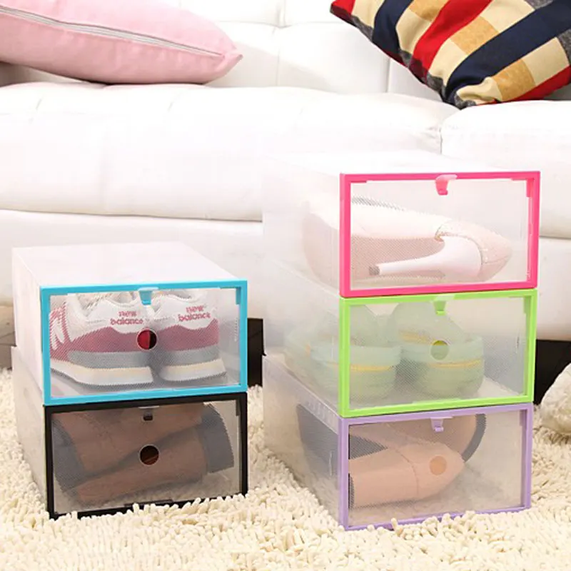 1 шт. прозрачный Пластик обувной коробке DIY Многофункциональный складной сильный