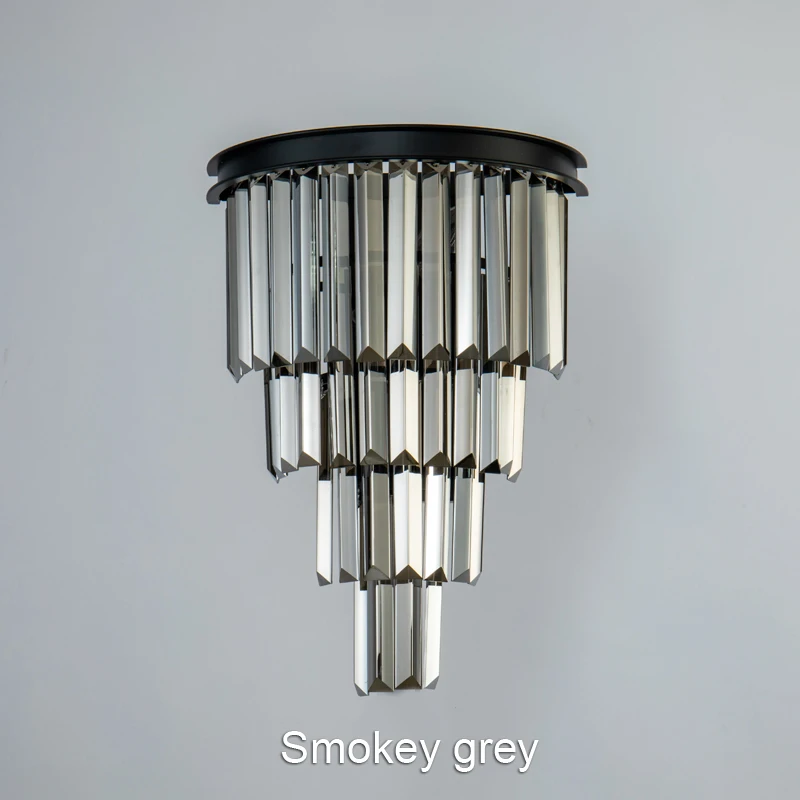 Американский кантри Железный стеклянный Хрустальный настенный светильник