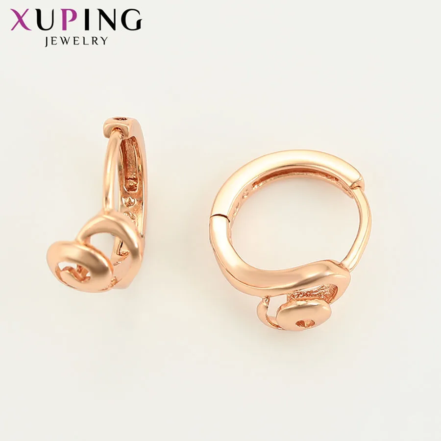 Xuping модные простые маленькие серьги в форме сердца с покрытием из розового