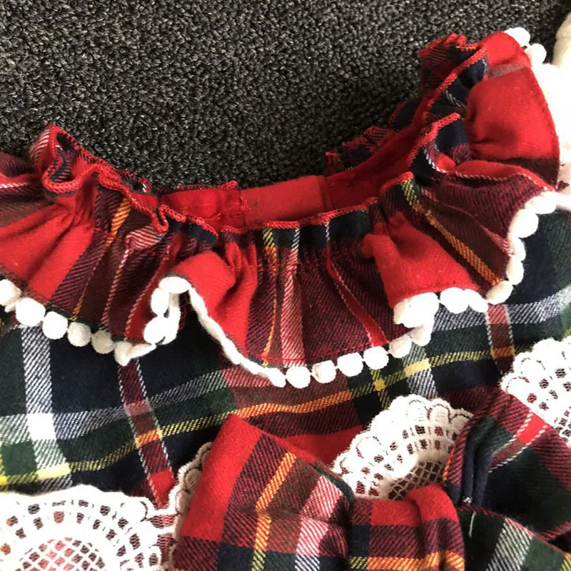 Новое осеннее платье для маленьких девочек клетчатое принцессы малышей детское