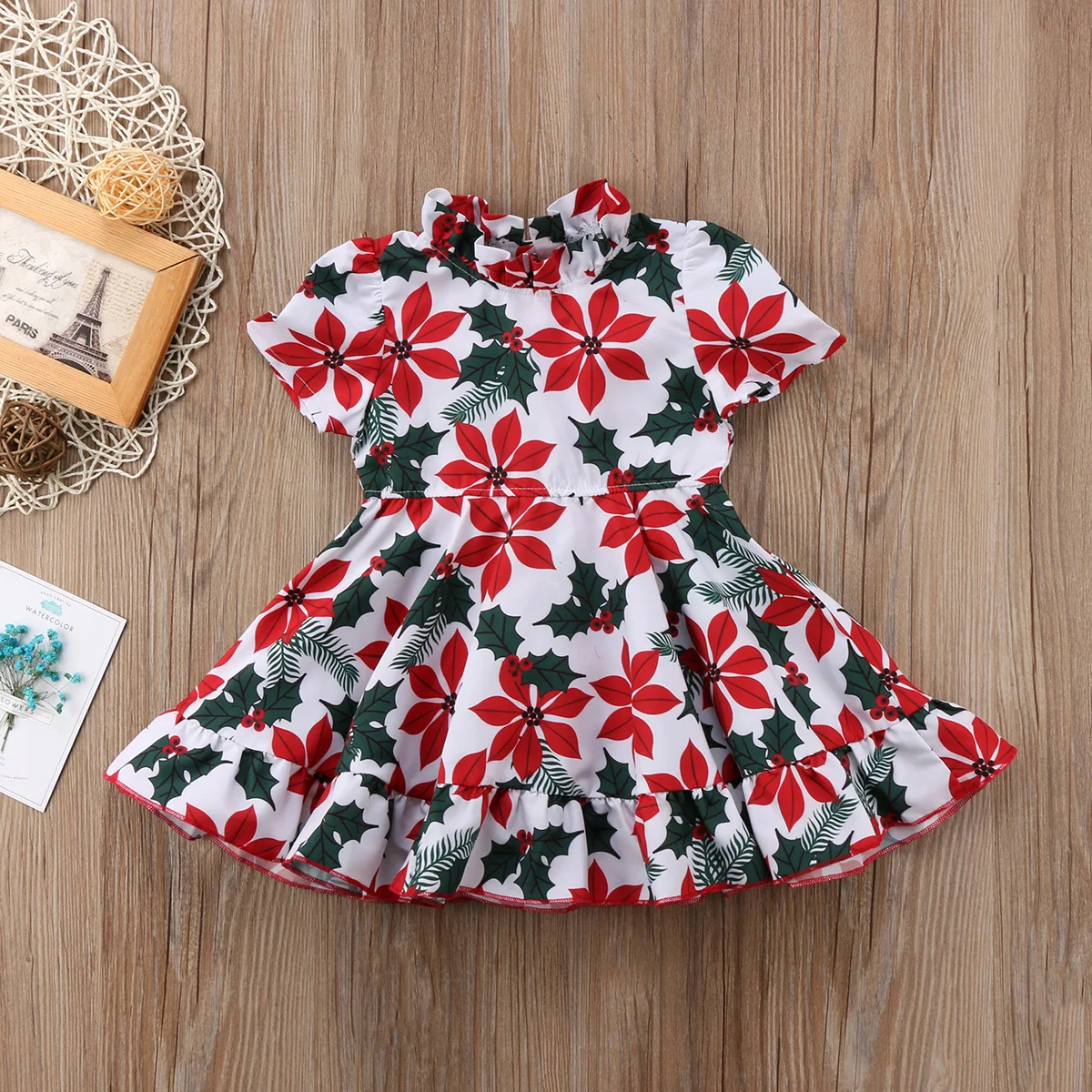 Summer Kids Baby Girls Princess Flower Floral Short Sleeve Dress Outfit Sundress | Детская одежда и обувь