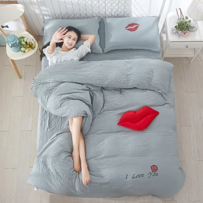 Набор постельных принадлежностей с реактивной печатью супер мягкий хлопковый