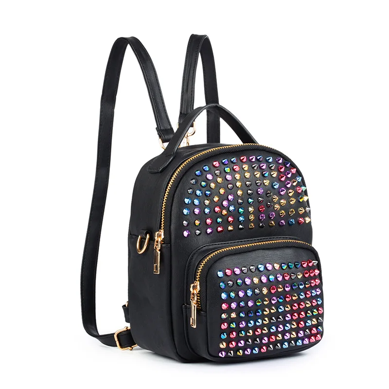 Revit прохладный рюкзак школьный книжные Рюкзаки Сумка Женские PU кожа леди