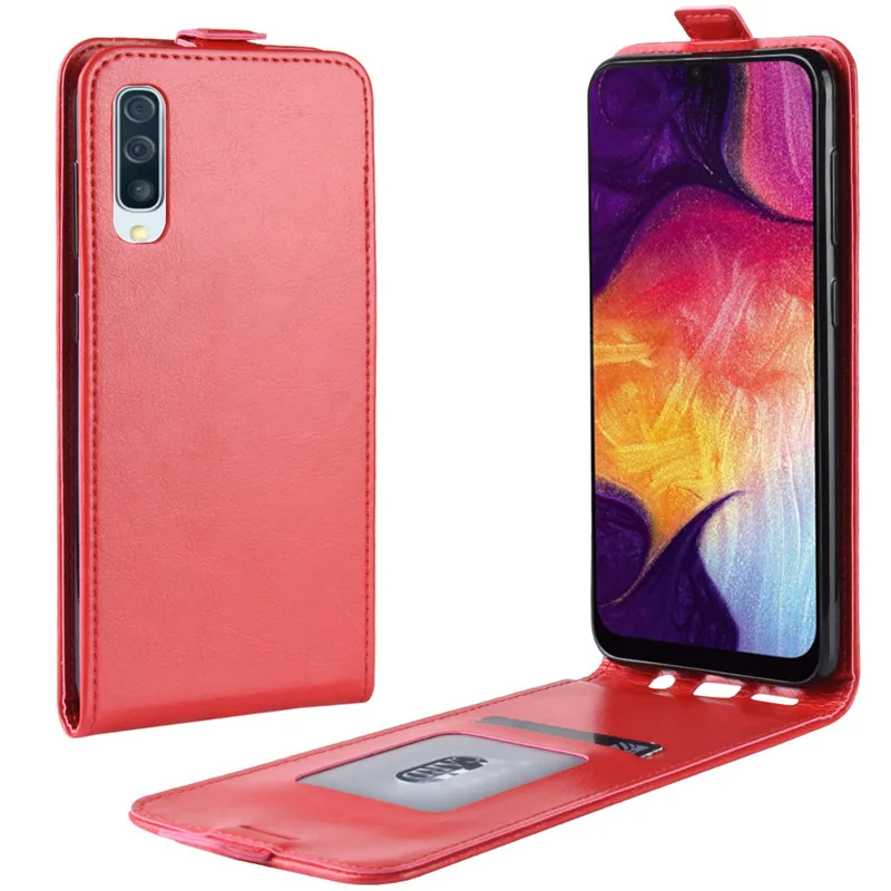 Чехол для samsung Galaxy A50, кожаный чехол, защитный чехол для samsung Galaxy A10 A20 A30 A40, флип-чехол s - Цвет: red