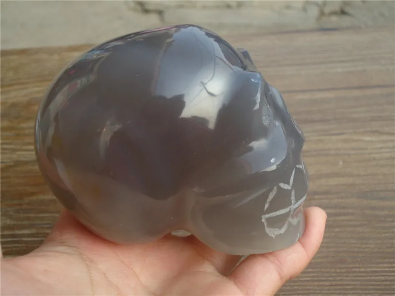 745 г натуральный удивительный красивый агат инопланетянин череп Кристальные