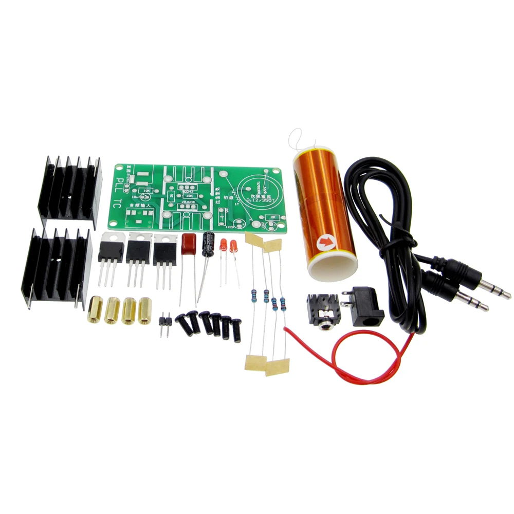 1kit DIY Mini Tesla Coil Kit 15W Music Plasma Speaker Wireless Transmission DC 15-24V | Электроника