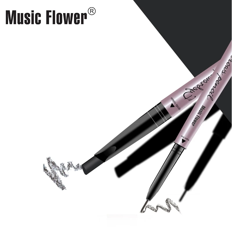 Music Flower двойной головкой карандаш для бровей устойчивые к воде стереоскопический