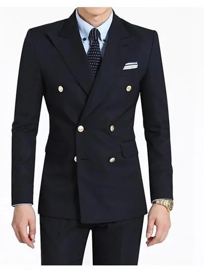 2018 индивидуальный заказ Slim Fit темно 2 шт. Для мужчин S пиджак двубортный костюм