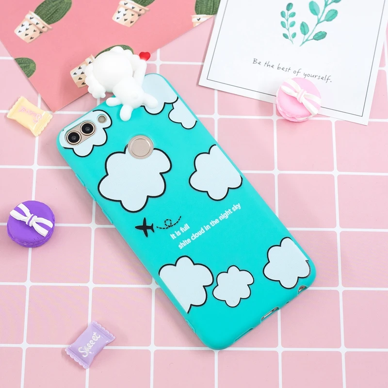 sFor Coque Huawei P Smart Case 3D Cartoon Cat Panda Soft Silicon TPU Back Cover Etui For Enjoy 7S 7 S Huwawei Psmart |