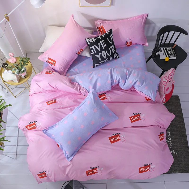 

Fashion Heart bedding sets luxury bed linen fashion Simple Style duvet cover flat sheet Bedding Set Winter Full King Twin Queen