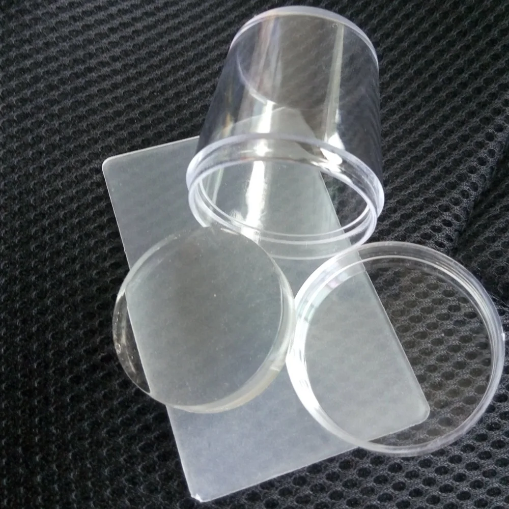 Новый большой прозрачный стемпер 3 8 см для ногтей скребок с крышкой переводная