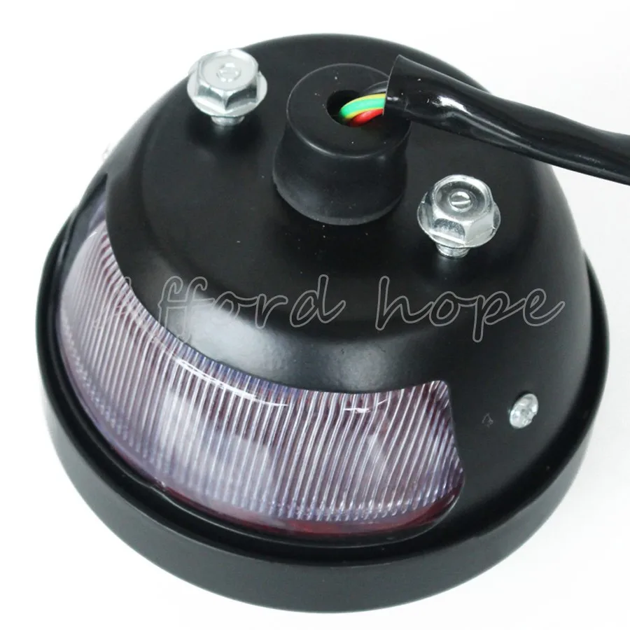 Мотоциклетный красный объектив черный гриль Ретро тормозной задний фонарь