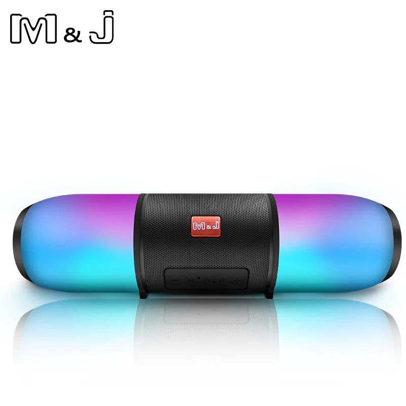 M & J красочные светодиодный свет bluetooth Колонка HIFI стерео беспроводная портативная