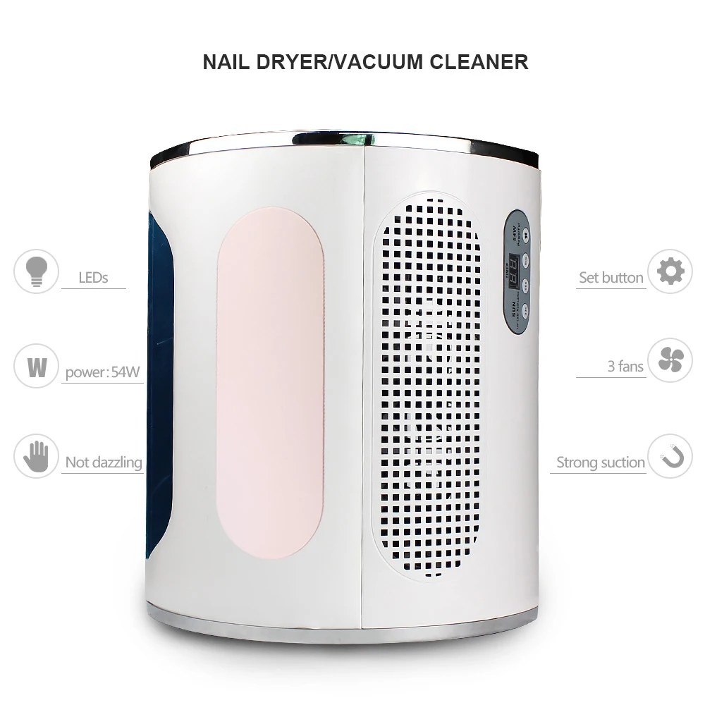 54 Вт Светодиодный УФ светильник для ногтей пылесос пылесборник 25000 об/мин дрель