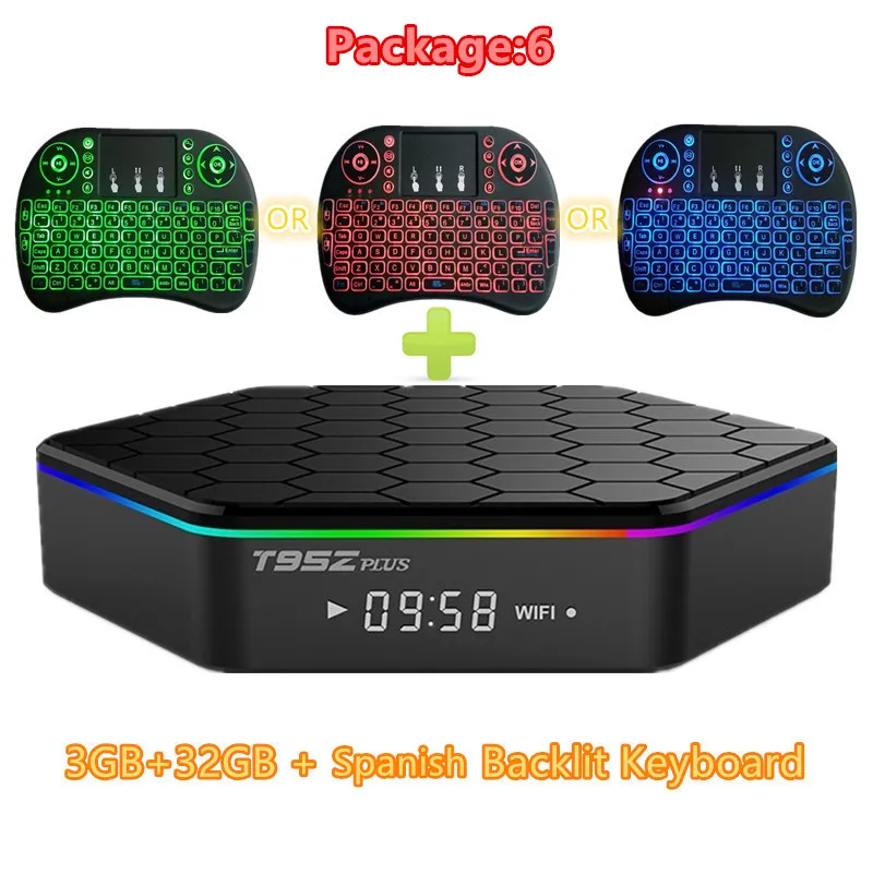 HAAYOT T95Z Plus Amlogic S912 3 ГБ 32 ГБ Восьмиядерный ТВ приставка 2,4G/5G wifi Bluetooth 4,0 4K H.265 Android 7,1 Медиаплеер Smart Box - Цвет: 3G 32G i8 ES Backlit