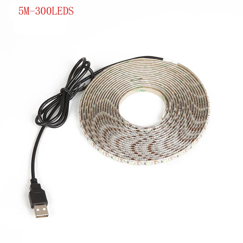 DC5V USB Водонепроницаемый светодиодный SMD 3528 RGB Гибкий Светильник лампы светодиодный светильник ТВ фоновый светильник клейкая лента 1 м 2 м 3 м 4 м 5 м