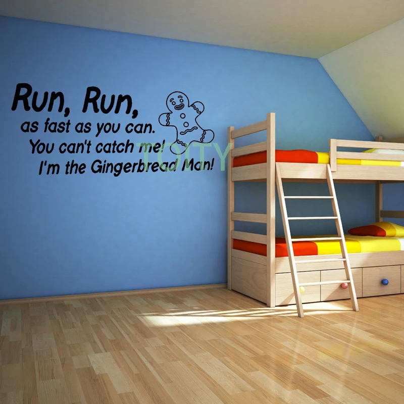 Виниловая наклейка на стену с рисунком имбирного человека художественный декор