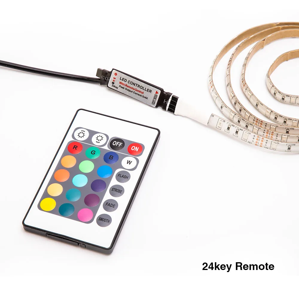 Светодиодная лента с питанием от USB 5 в постоянного тока RGB 2835 SMD 1 м 2 3 4 ТВ
