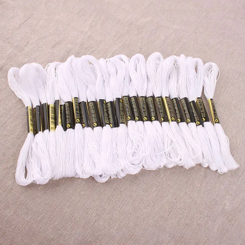 white(24 pcs) Oneroom 24 белый черный красный золотой крест нитки для вышивания крестиком вышивка нить проводка линия ручной заполнения линия из хлопка - Цвет: white(24 pcs)
