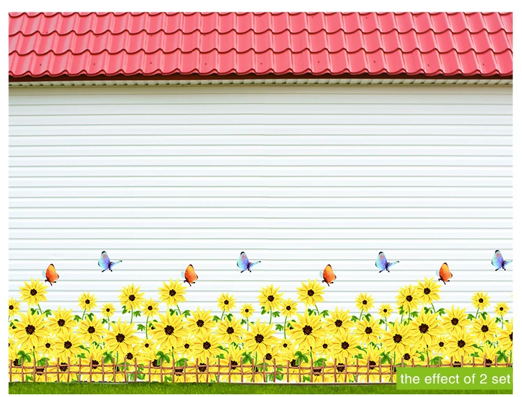 [SHIJUEHEZI] африканская ромашка плинтус, для стен Стикеры Винил DIY Цветы Наклейки на стены для дома Гостиная Стекло окно украшение