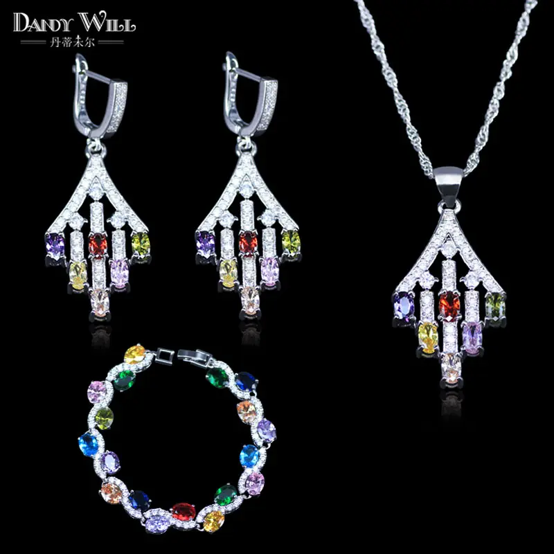 Женский ювелирный комплект из колье серёг и браслета|necklace and earrings|jewelry sets for womenjewelry