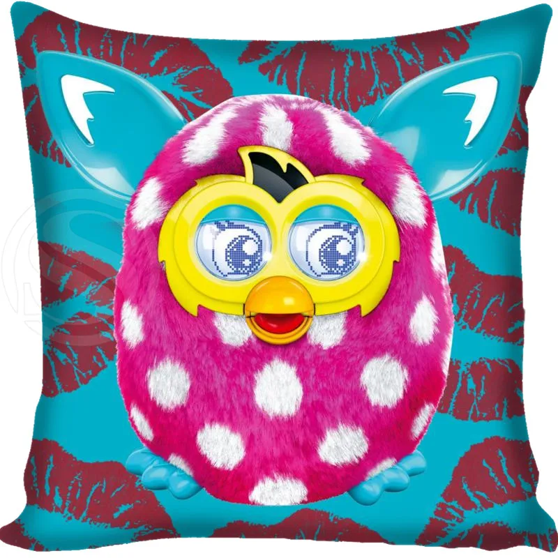 Многоцветный Заказной чехол для подушки с рисунком из мультфильма Furby квадратный чехол для подушки на молнии с двух сторон 35x35 см 40x40 см 45x45 см 60x60 см под заказ Ваш образ - Цвет: Многоцветный
