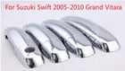 Для Suzuki Swift 2005-2010 Grand Vitara 2005 2006 2007 2008 2009 2010 2011 2012 Новинка хромированная накладка на дверную ручку автомобиля клейкая отделка