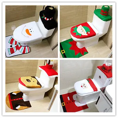Рождественский милый дружественный Туалет стопы сиденья Крышка Кепки комплект