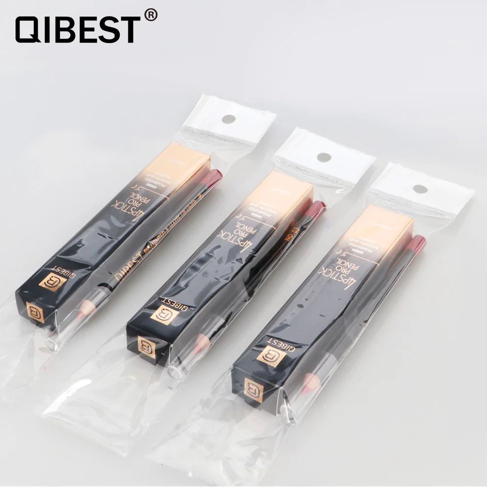 Бренд QIBEST 15 цветов Матовая водостойкая Помада карандаш подводка для губ с