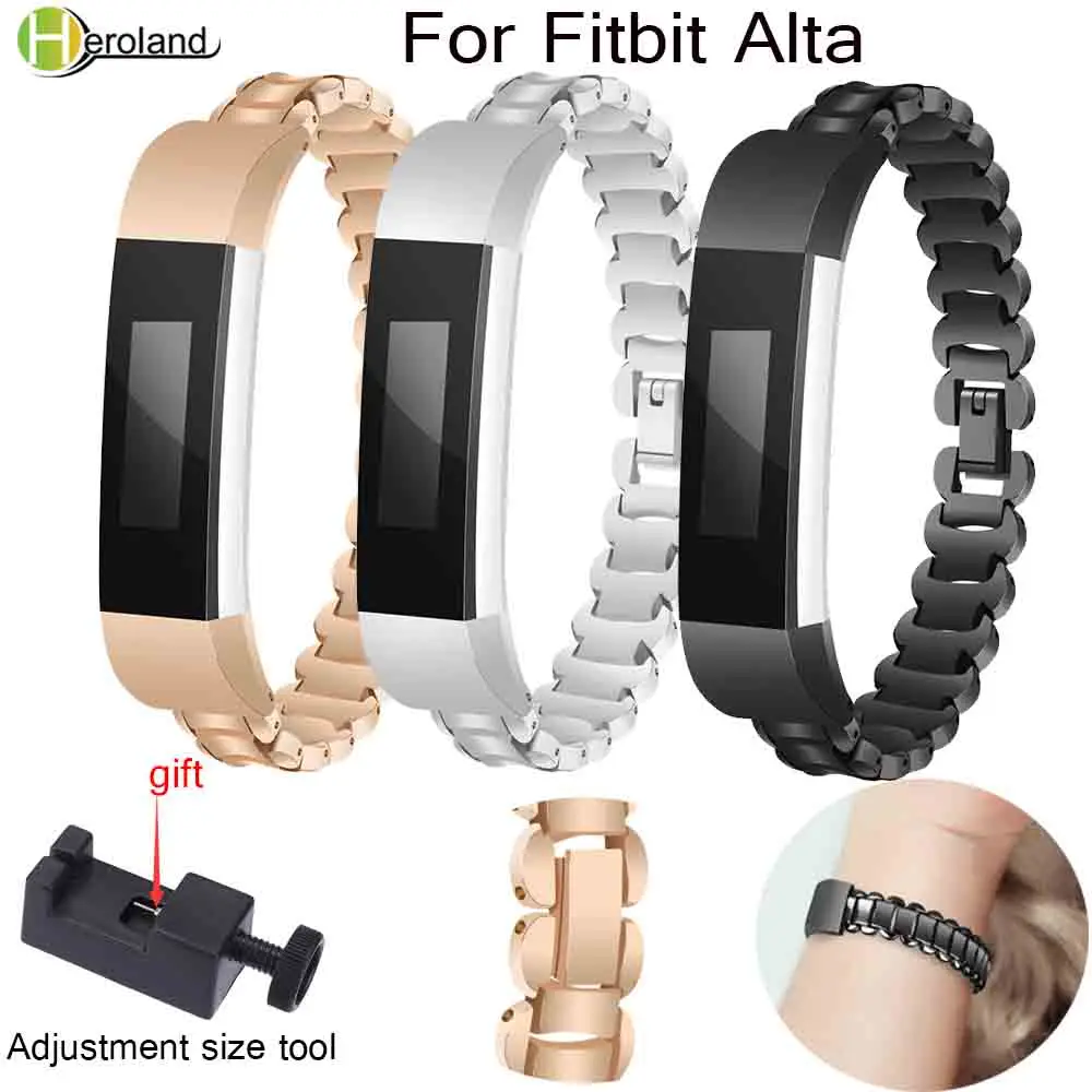 Watch Wrist Band Luxury Genuine Stainless Steel Strap For Fitbit Alta/Alta HR Tracker Accessories Metal link btacelet watchstrap | Наручные