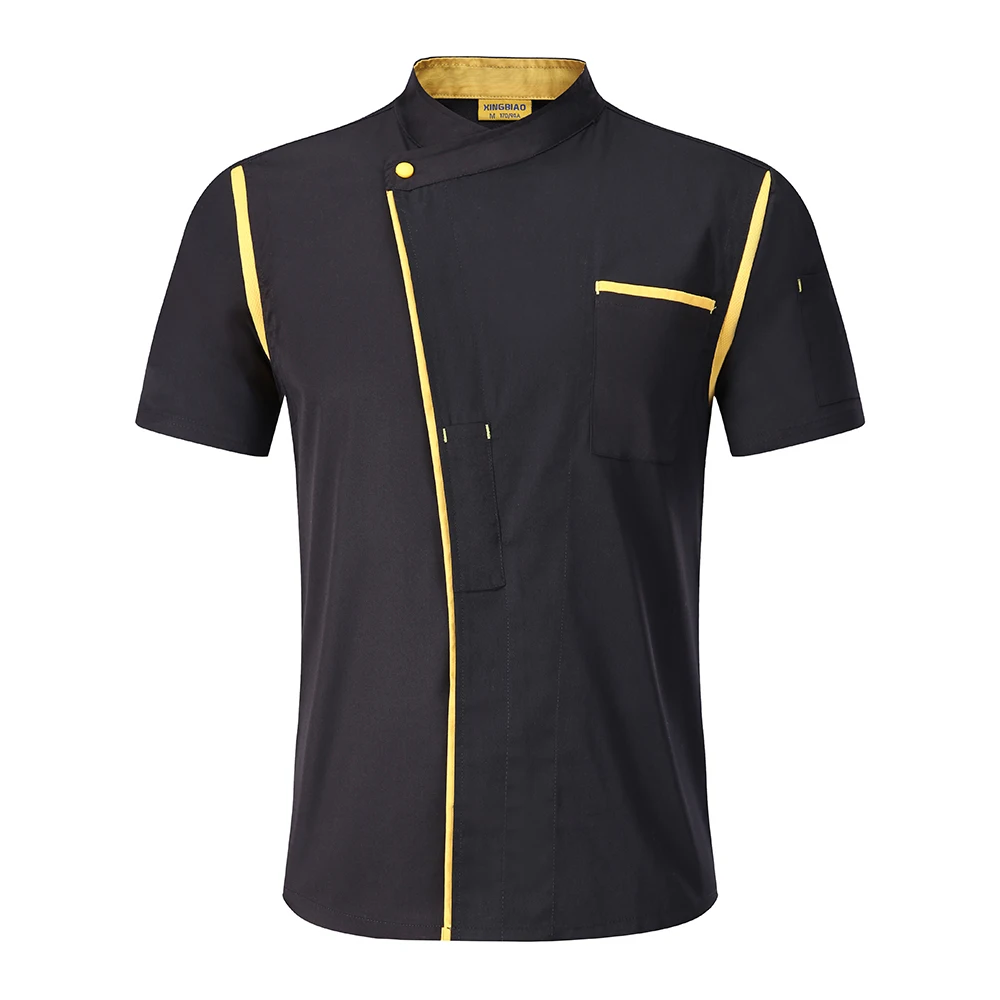 Унисекс Для мужчин Рубашка с короткими рукавами сетки Лоскутная куртка повара