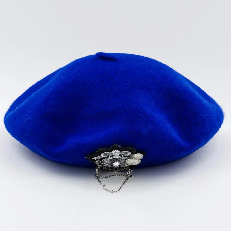 bao blue Jiexijie,, шерсть, берет, женские зимние шапки, модели VIVI, с заклепками, шерстяные береты, женская шапка художника, с заклепками, Круглая Шапка для женщин - Цвет: bao blue