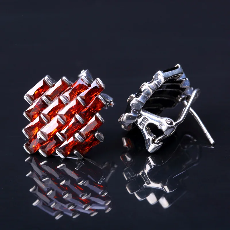 Женские винтажные панковские геометрические сережки из стерлингового серебра 925