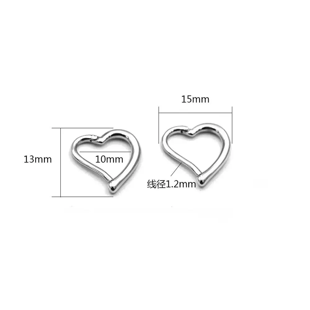 Хирургические серьги для пирсинга в виде сердца из нержавеющей стали | Украшения