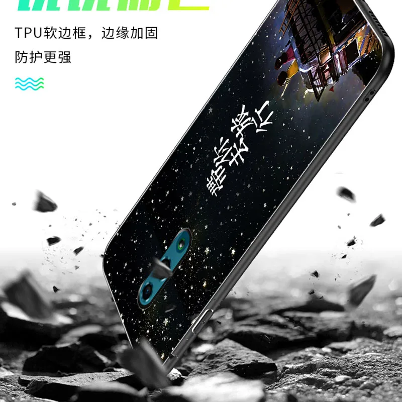 Светящееся Стекло для OPPO Realme X XT K5 Q X2 3 5 pro Lite K3 закаленное стекло задняя крышка Reno 2