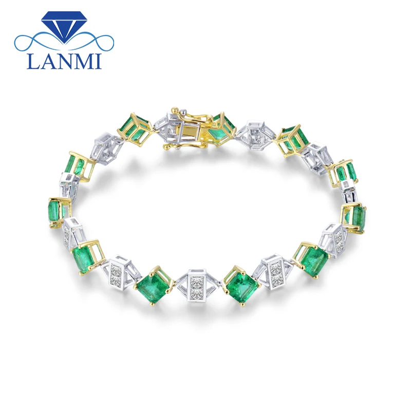 LANMI роскошный дизайн обещанные ювелирные изделия Твердые 18K двухцветные золотые