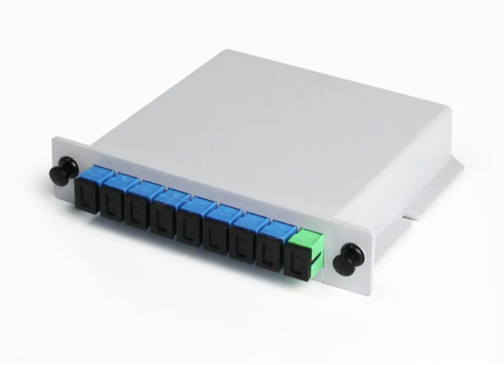 10 шт./лот SC UPC PLC 1X8 волоконно-оптический разветвитель SC UPC 1X8 волоконно-оптический FTTH кассета Оптическая муфта