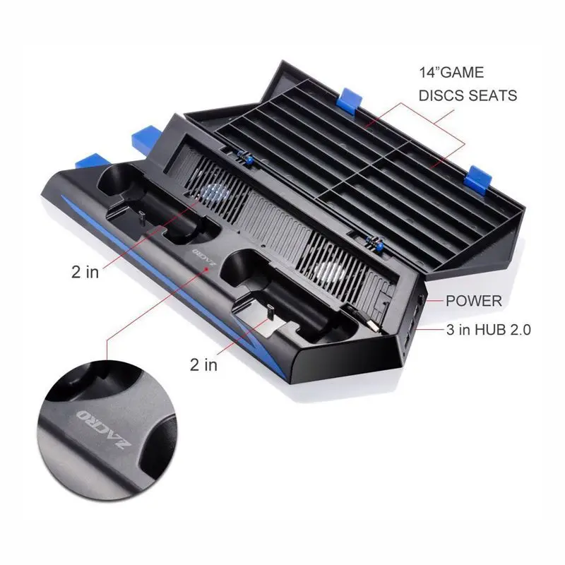 Для PS4 вертикальная подставка охлаждающий вентилятор двойная зарядная станция